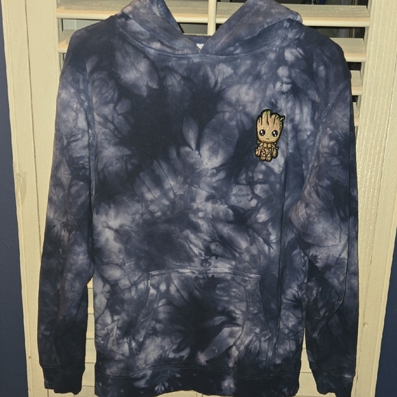 Independent Tops - Marvel - Groot   Blue Tie-Dye Hoodie